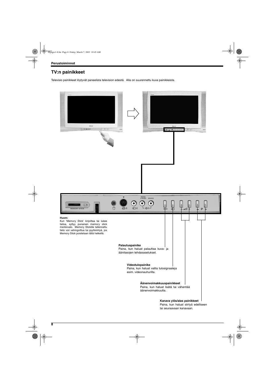 Tv:n painikkeet | Sony KD-32NX200E User Manual | Page 48 / 120