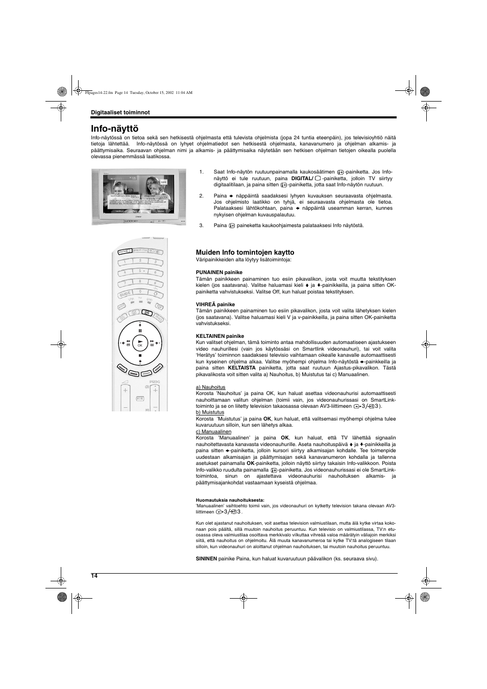 Info-näyttö | Sony KD-32NX200E User Manual | Page 54 / 120