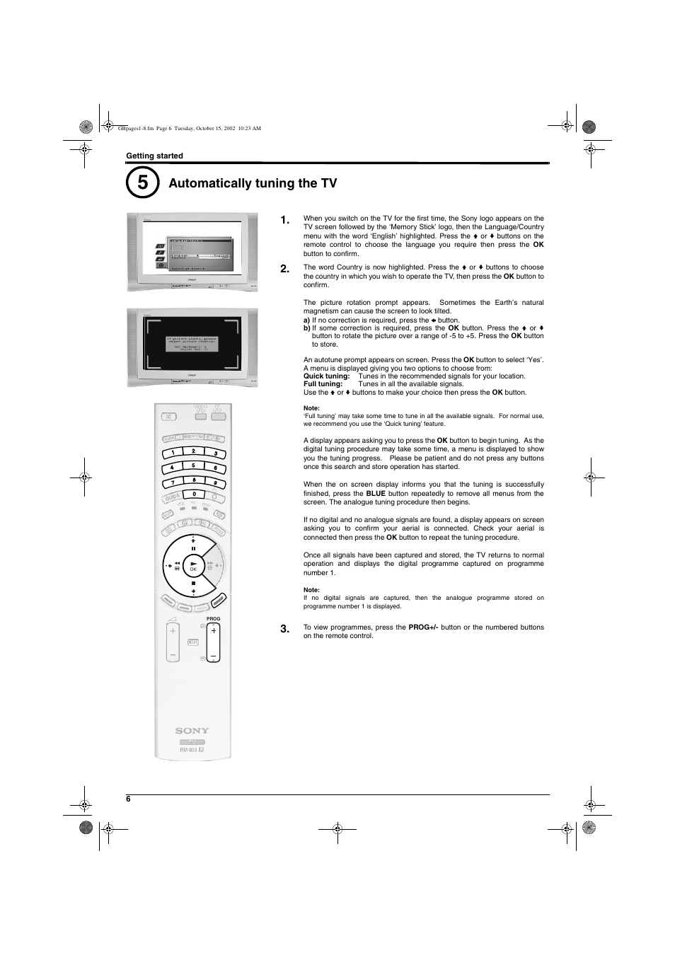 Automatically tuning the tv | Sony KD-32NX200E User Manual | Page 8 / 120