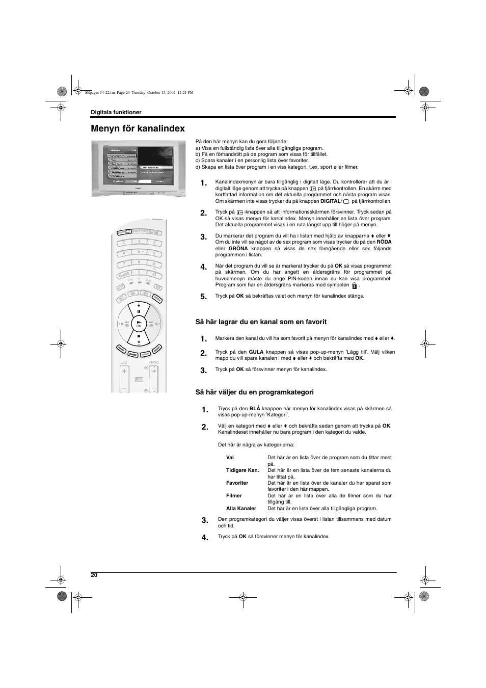 Menyn för kanalindex | Sony KD-32NX200E User Manual | Page 98 / 120