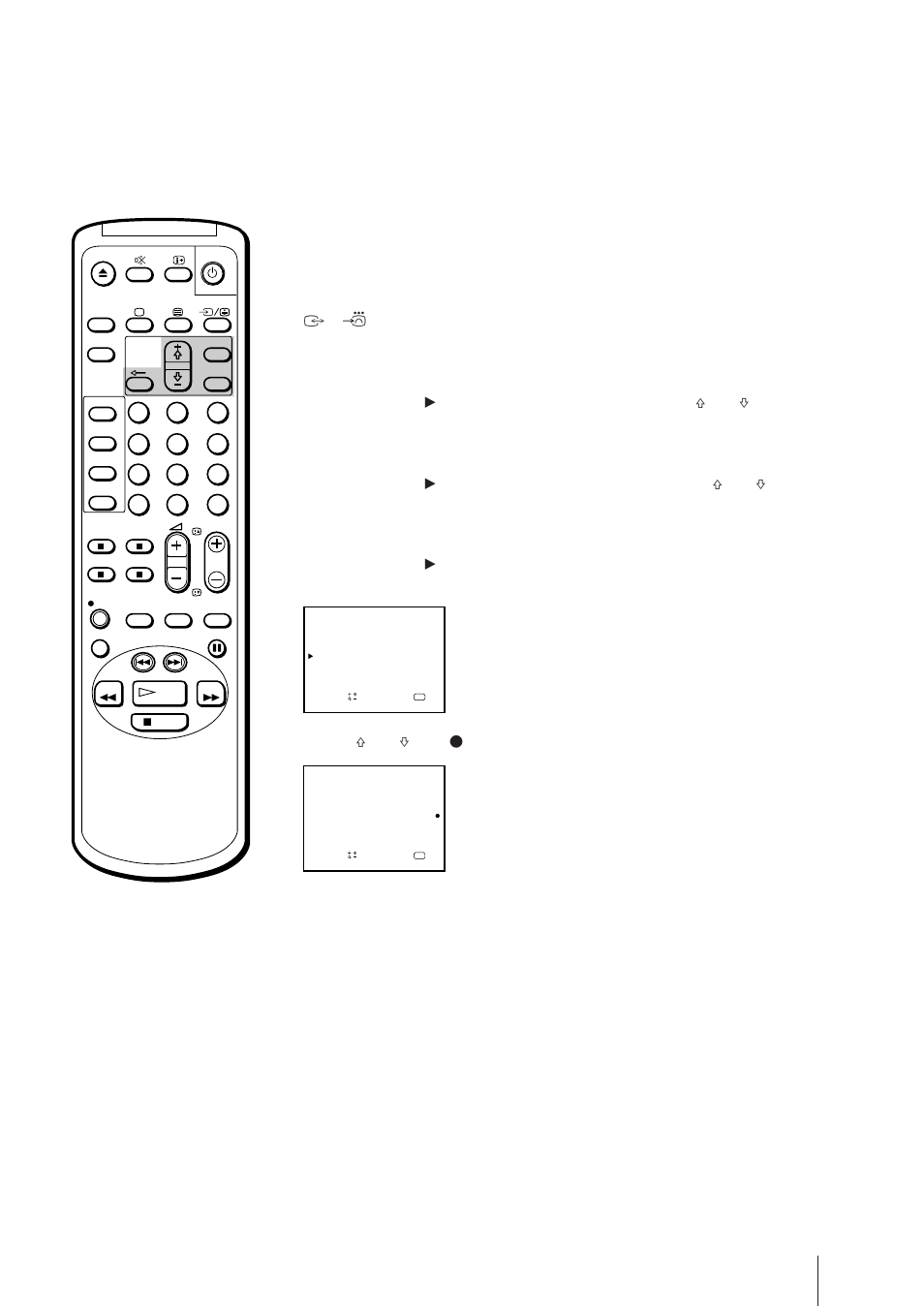 Press menu to display the main menu, Press menu to return to the original screen, Getting started | Sony Trinitron KV-21V5U User Manual | Page 13 / 52