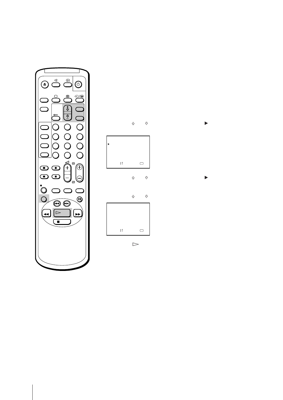 Playing a tape repeatedly (auto repeat), Replaying a scene automatically, Press menu. the main menu appears | Using the + ◊ or – √ buttons, select on | Sony Trinitron KV-21V5U User Manual | Page 24 / 52