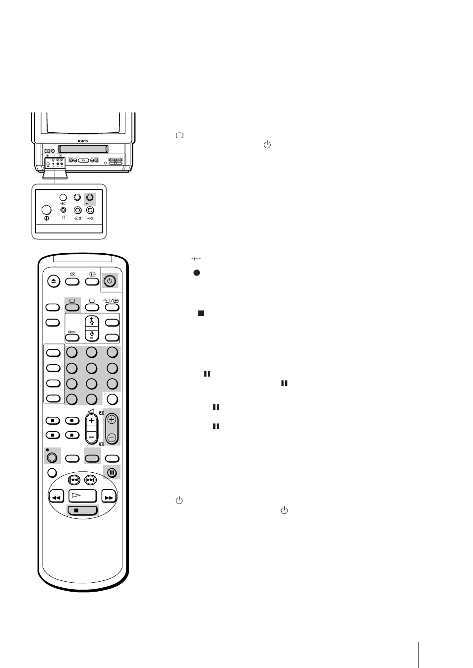 Recording tv programmes, Recording with the tv off | Sony Trinitron KV-21V5U User Manual | Page 27 / 52