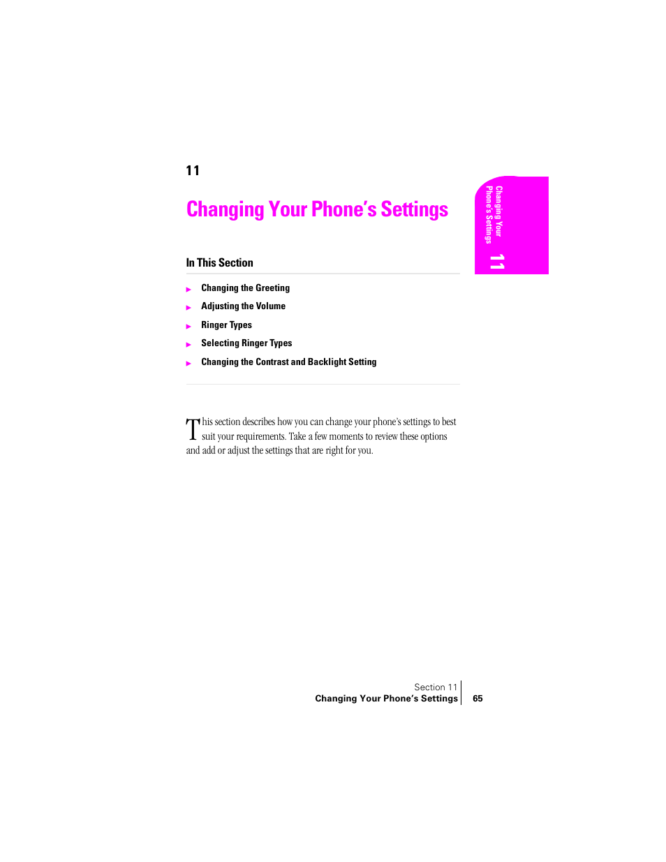 Changing your phone’s settings | Samsung SCH-N240 User Manual | Page 65 / 118