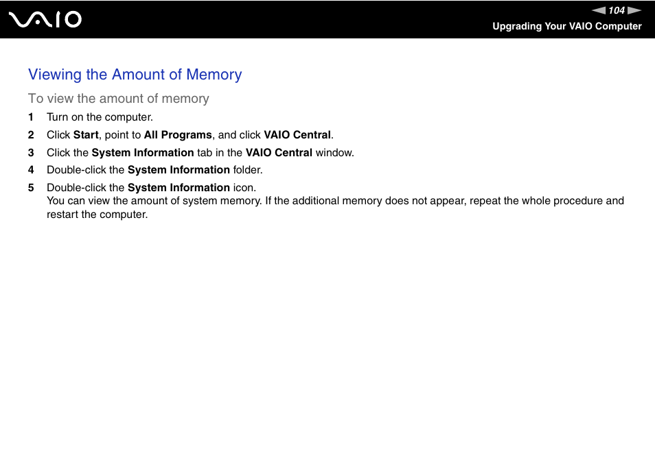 Sony VGN-TX00 User Manual | Page 104 / 177