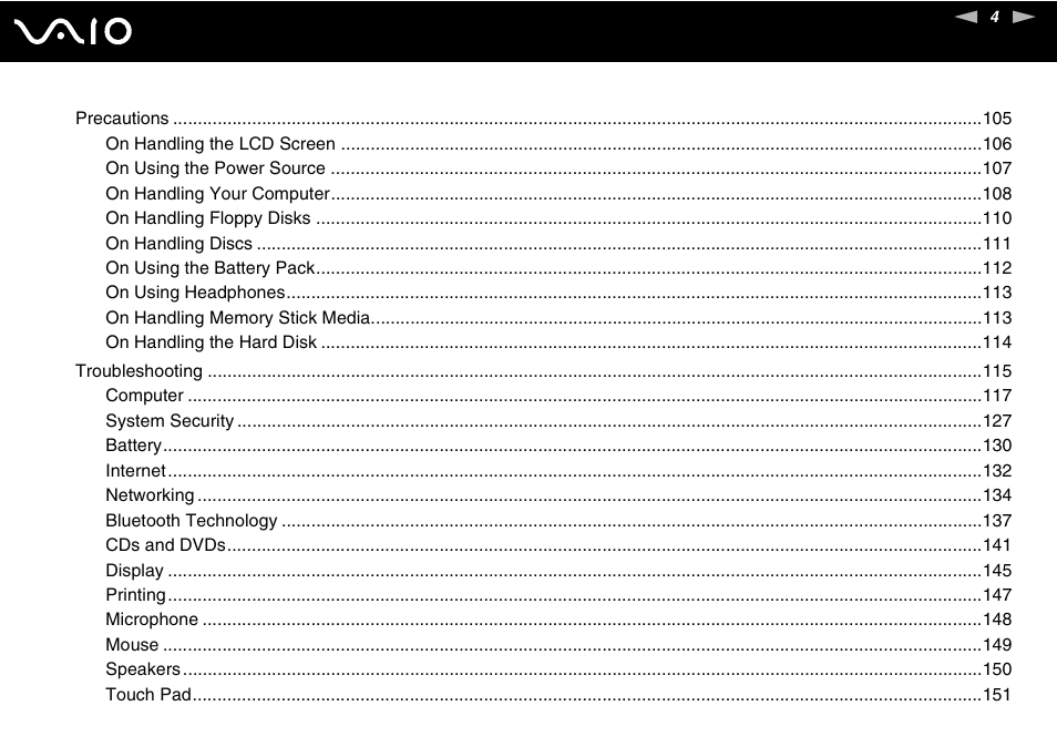 Sony VGN-TX00 User Manual | Page 4 / 177