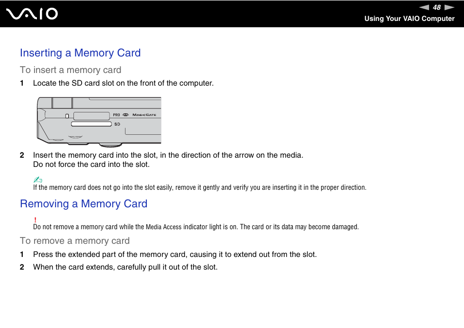 Sony VGN-TX00 User Manual | Page 48 / 177