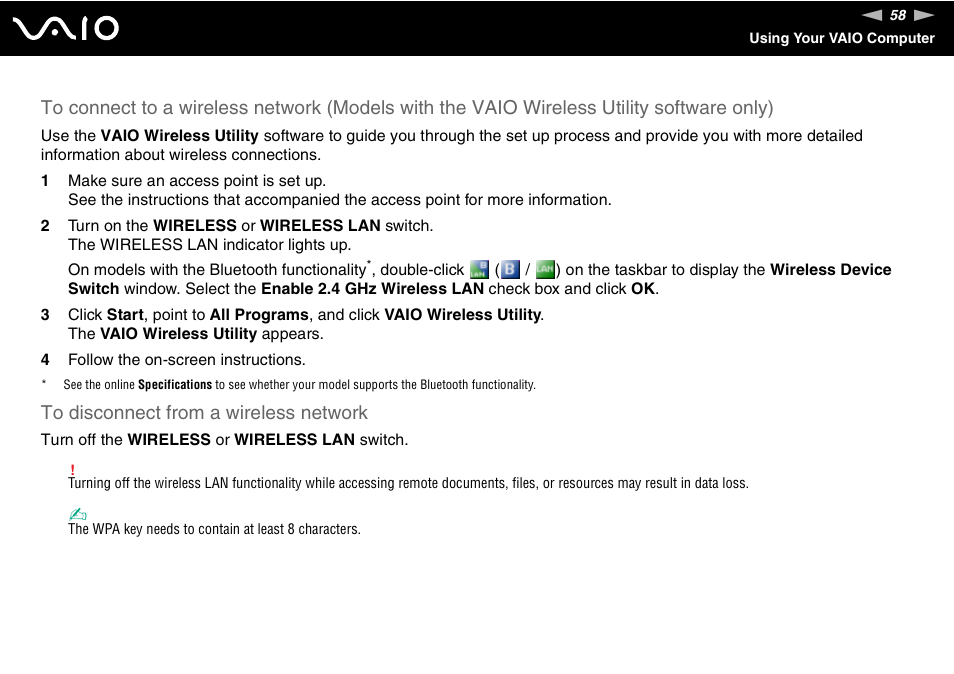 Sony VGN-TX00 User Manual | Page 58 / 177