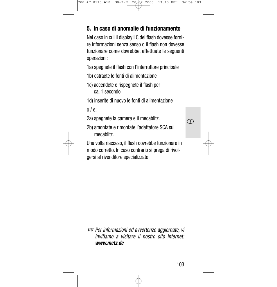 Sony Metz SCA 3302 M7 User Manual | Page 103 / 160