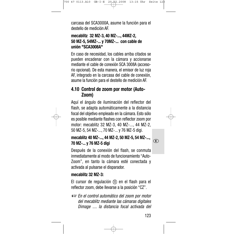 Sony Metz SCA 3302 M7 User Manual | Page 123 / 160