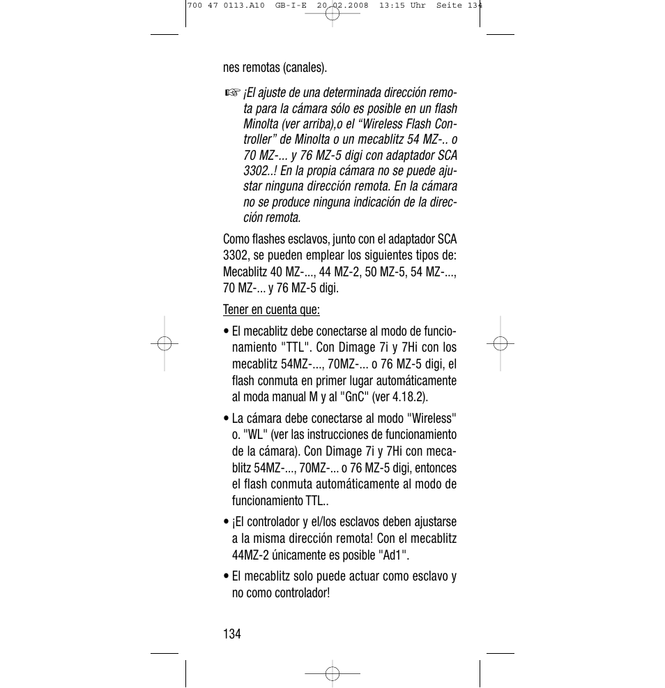 Sony Metz SCA 3302 M7 User Manual | Page 134 / 160