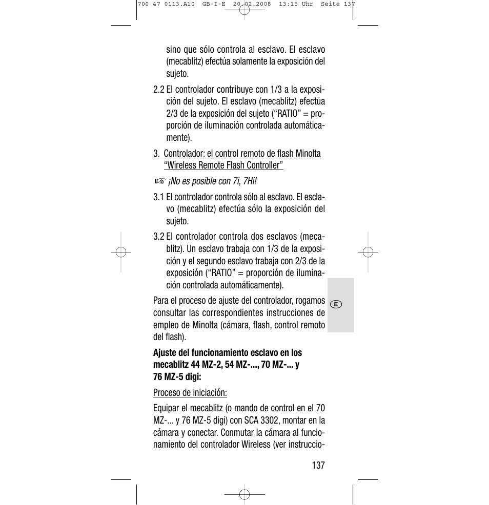 Sony Metz SCA 3302 M7 User Manual | Page 137 / 160