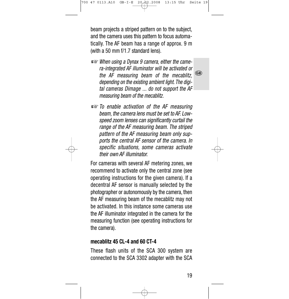 Sony Metz SCA 3302 M7 User Manual | Page 19 / 160