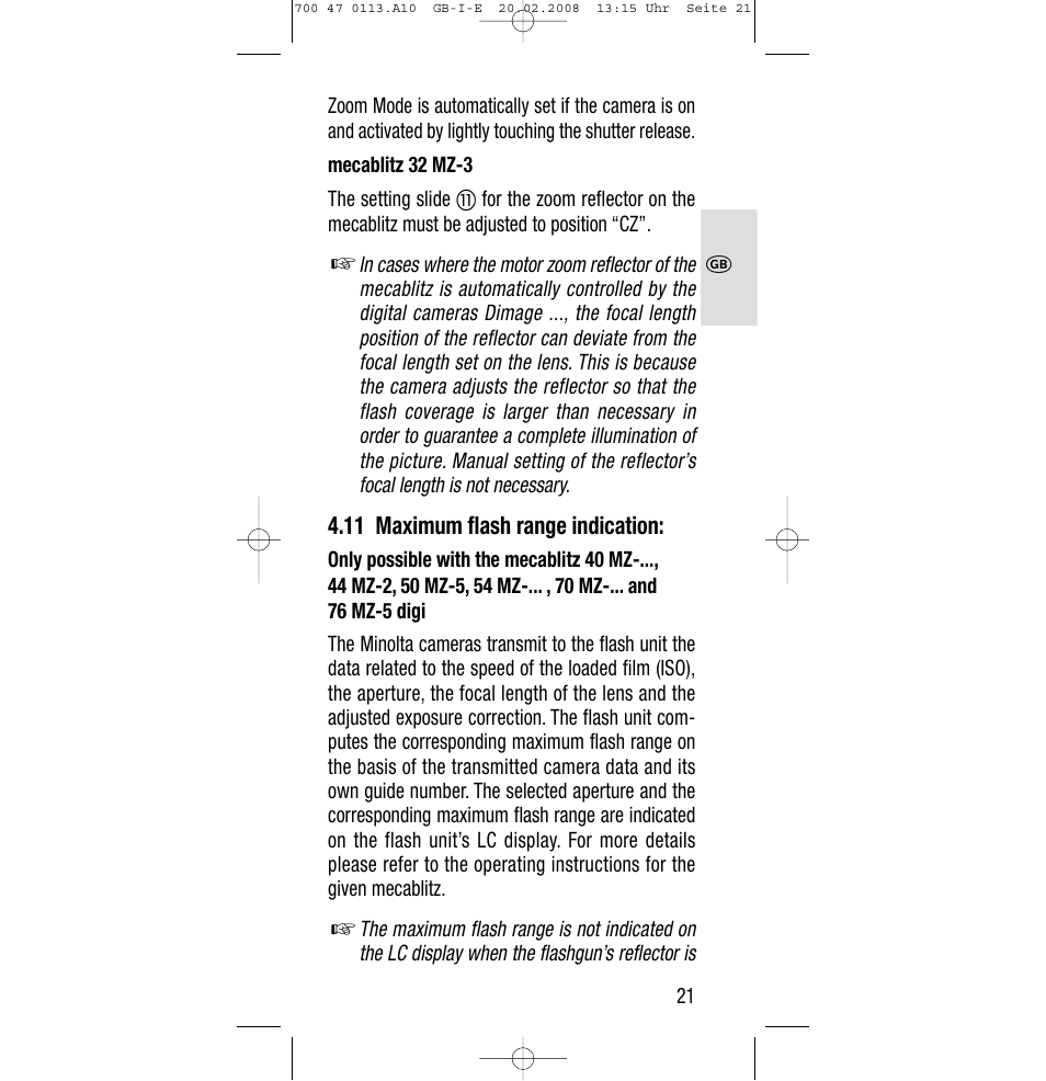 Sony Metz SCA 3302 M7 User Manual | Page 21 / 160