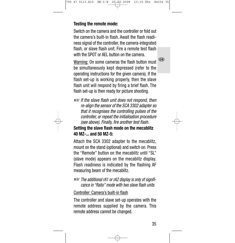 Sony Metz SCA 3302 M7 User Manual | Page 35 / 160