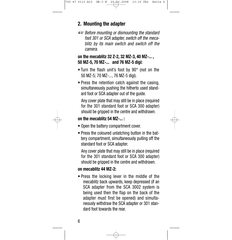 Sony Metz SCA 3302 M7 User Manual | Page 6 / 160