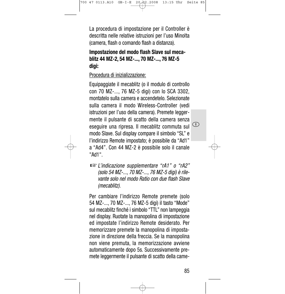 Sony Metz SCA 3302 M7 User Manual | Page 85 / 160