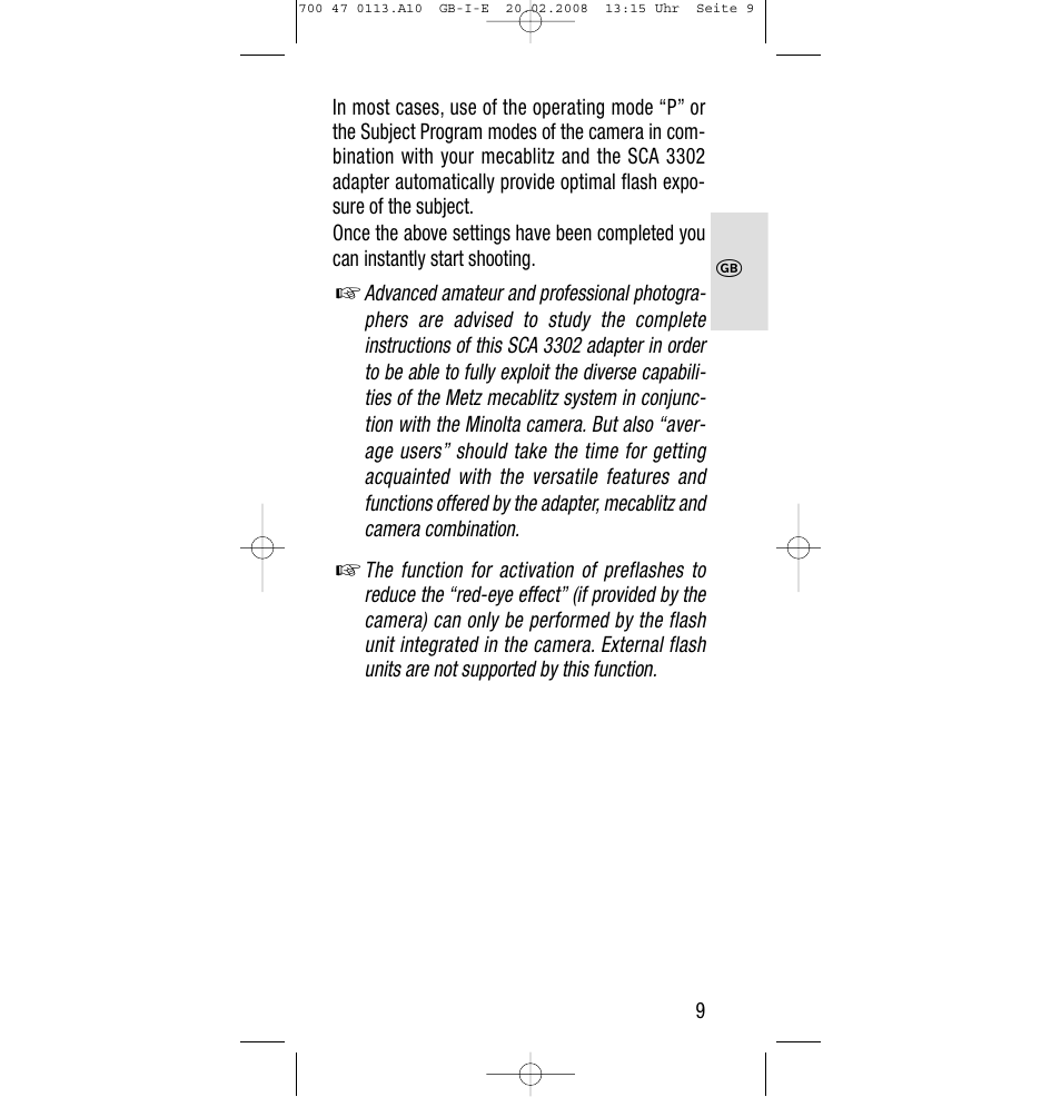 Sony Metz SCA 3302 M7 User Manual | Page 9 / 160
