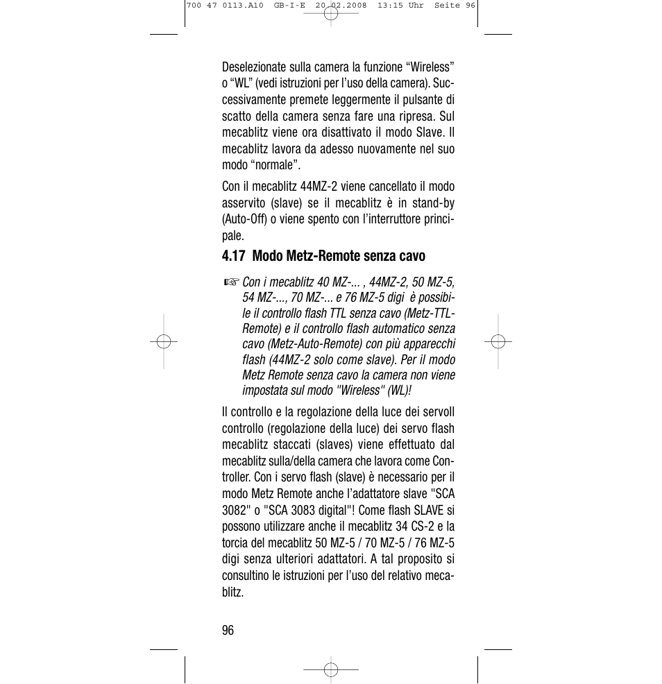 Sony Metz SCA 3302 M7 User Manual | Page 96 / 160