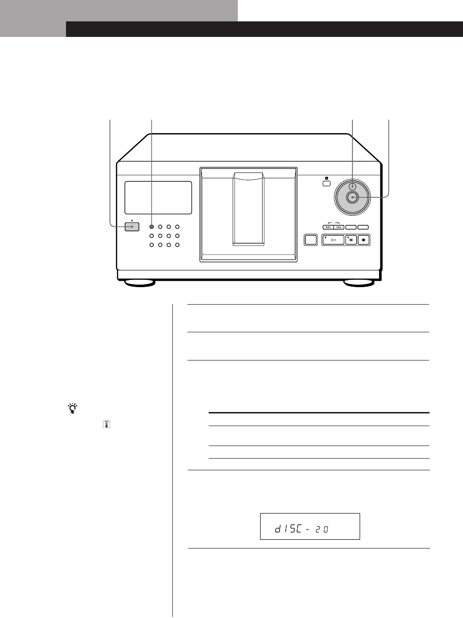 Playing a cd 2 3, D sc 1, Basic operations | Sony CDP-CX210 User Manual | Page 8 / 20