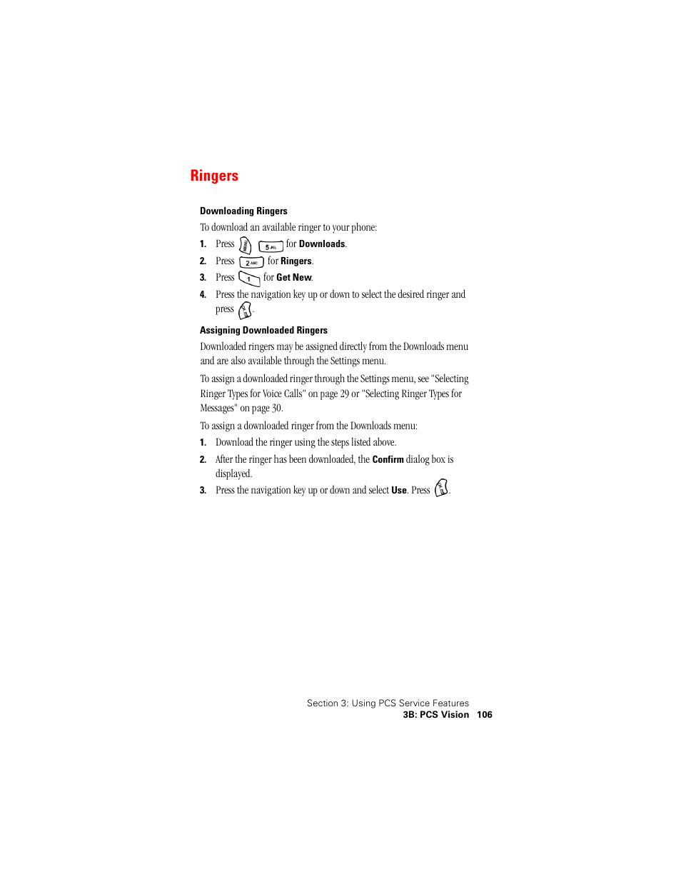 Ringers | Samsung SPH-A500 User Manual | Page 107 / 136