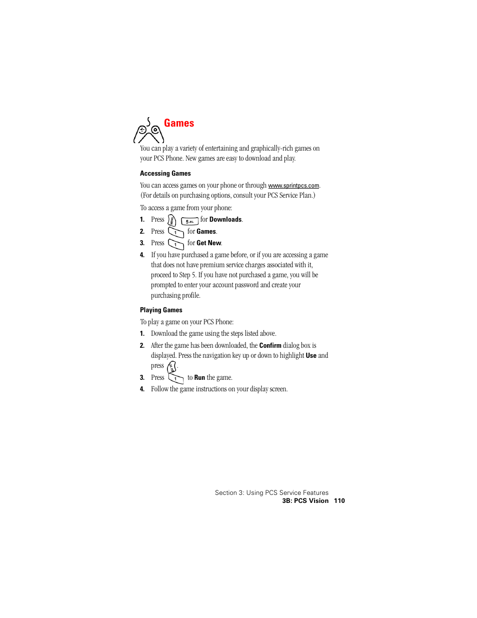 Games | Samsung SPH-A500 User Manual | Page 111 / 136