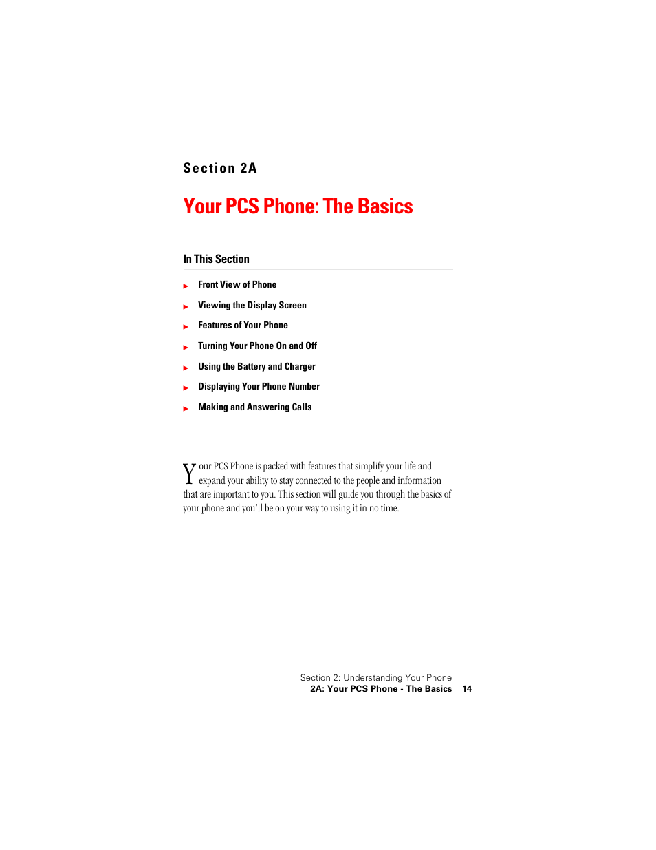 Your pcs phone: the basics | Samsung SPH-A500 User Manual | Page 15 / 136