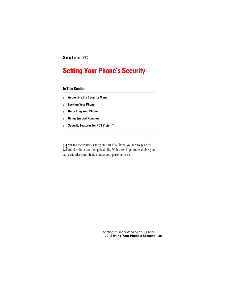 Setting your phone’s security | Samsung SPH-A500 User Manual | Page 37 / 136
