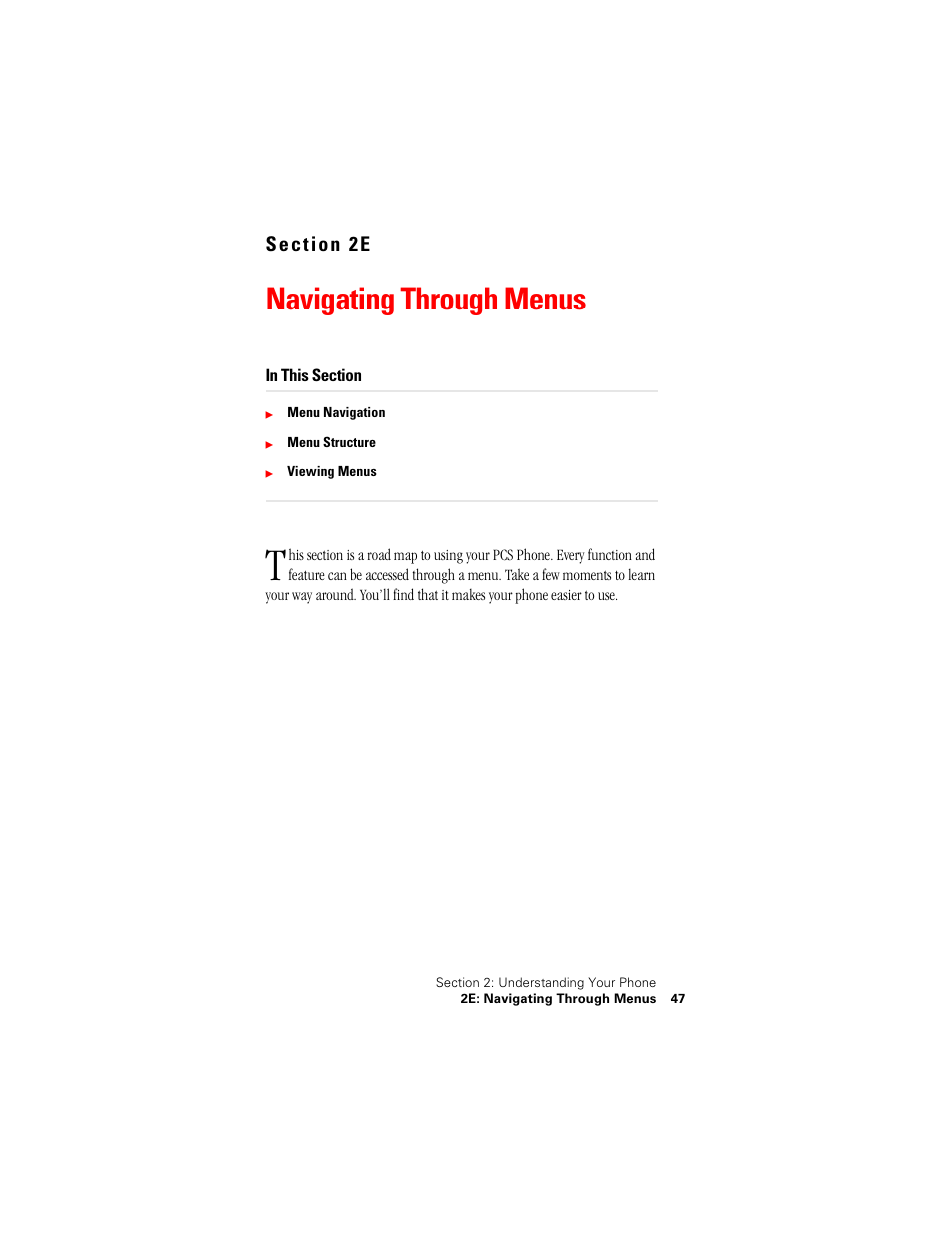 Navigating through menus | Samsung SPH-A500 User Manual | Page 48 / 136