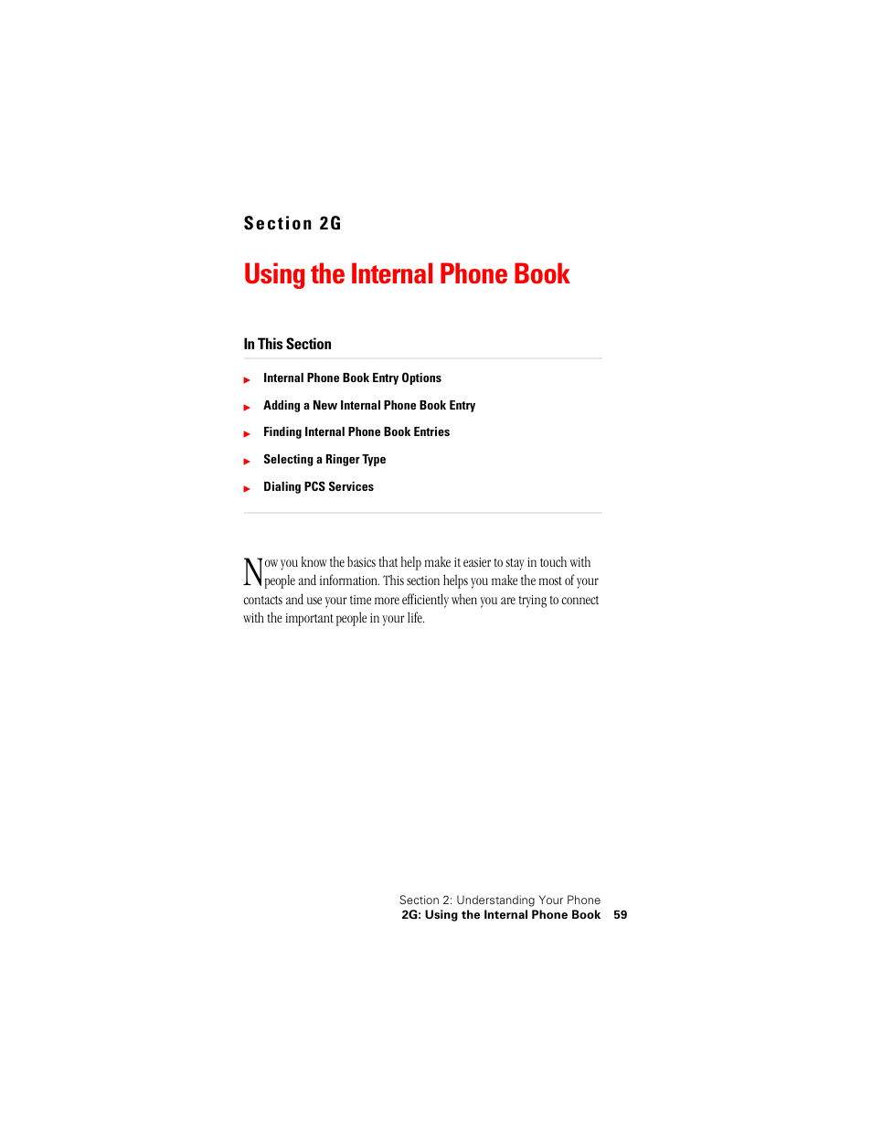 Using the internal phone book | Samsung SPH-A500 User Manual | Page 60 / 136