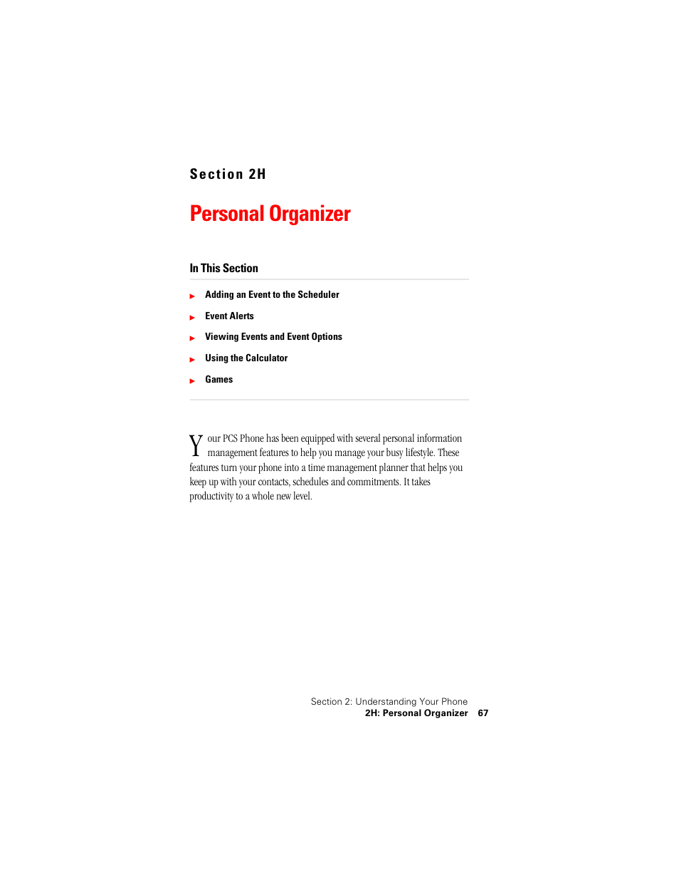 Personal organizer | Samsung SPH-A500 User Manual | Page 68 / 136