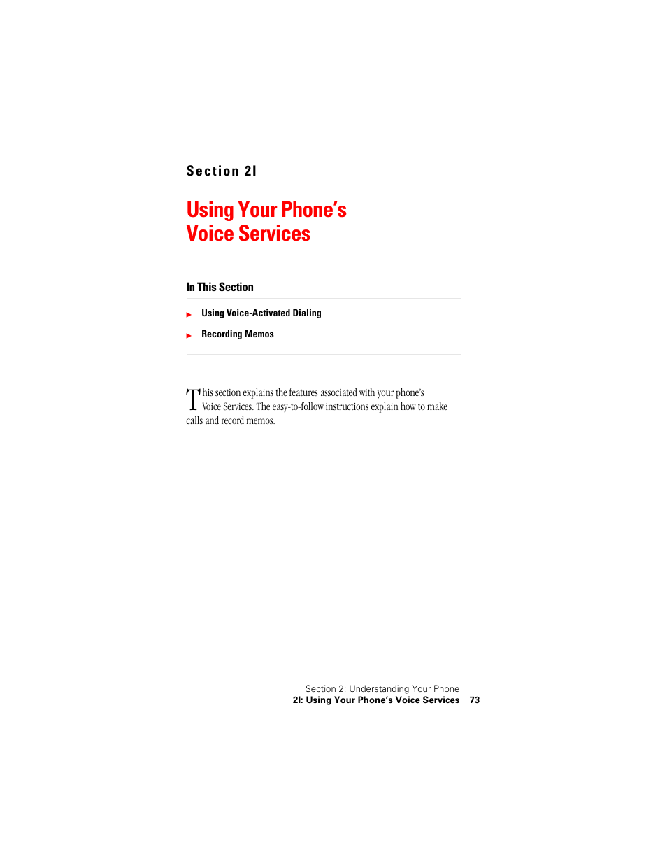 Using your phone’s voice services | Samsung SPH-A500 User Manual | Page 74 / 136