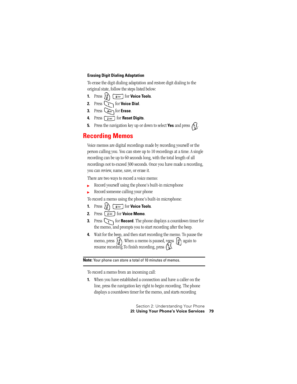 Recording memos | Samsung SPH-A500 User Manual | Page 80 / 136