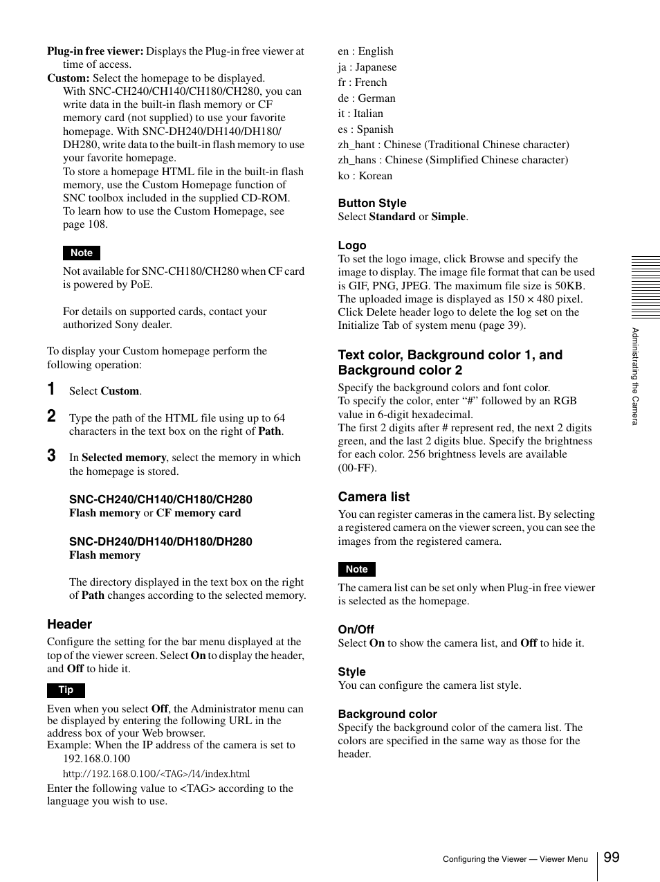 Sony CH240 User Manual | Page 99 / 128