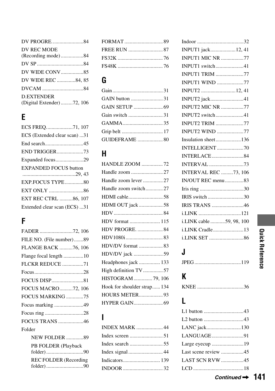 Sony HVR-Z7E/Z7P User Manual | Page 141 / 146