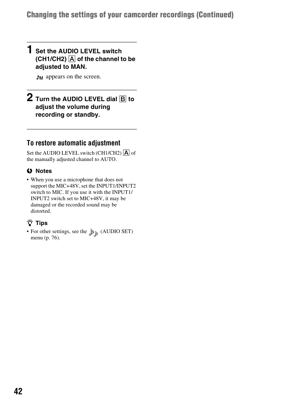 Sony HVR-Z7E/Z7P User Manual | Page 42 / 146