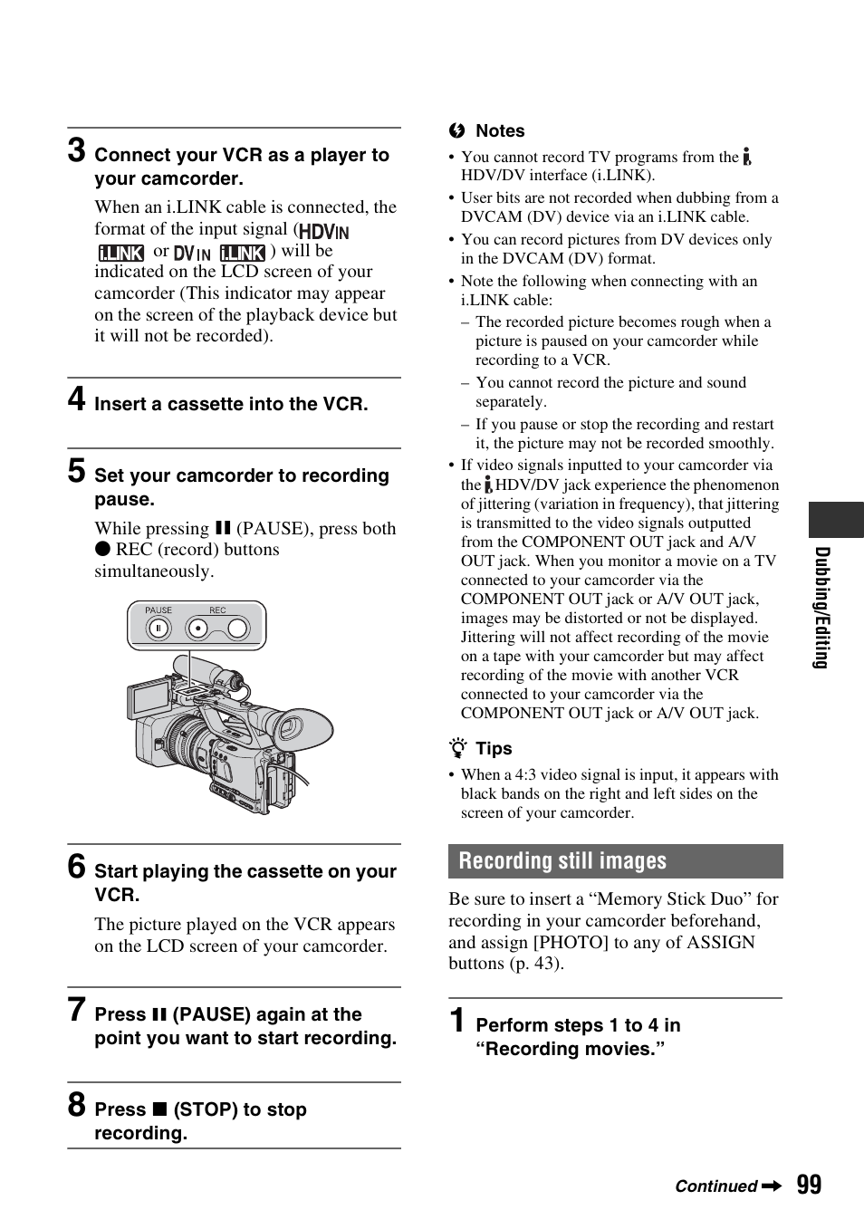 Sony HVR-Z7E/Z7P User Manual | Page 99 / 146