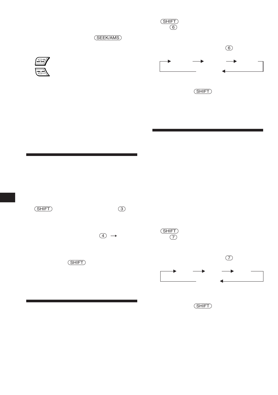 Reprodução das faixas por ordem aleatória, Leitura óptica das faixas, Reprodução repetitiva das faixas | Sony XR-C850RDS User Manual | Page 120 / 140