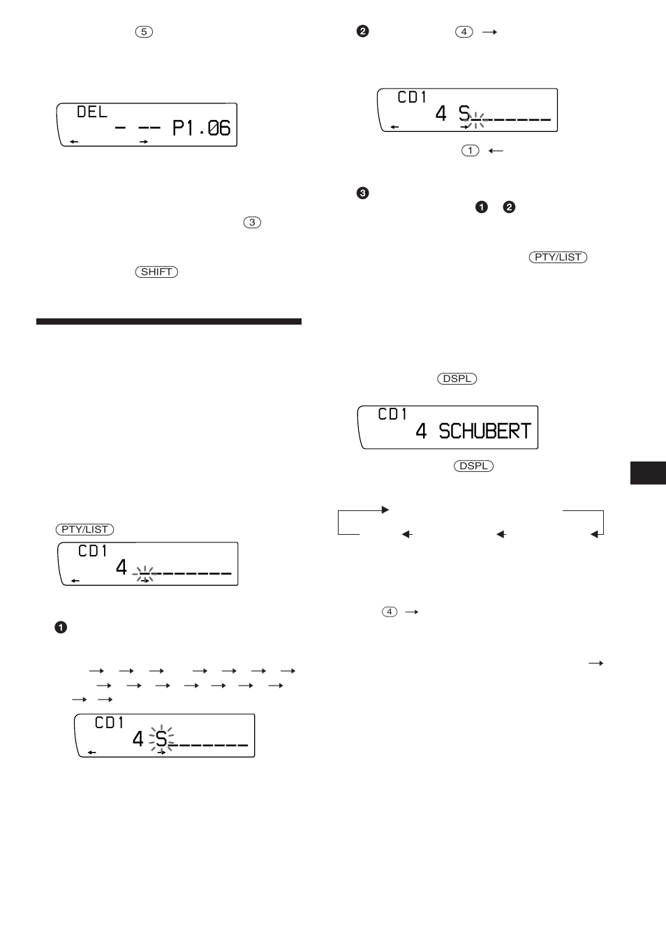 Identificação de cds, P1.‚6, 4 schubert | D e l, C d 1 | Sony XR-C850RDS User Manual | Page 123 / 140