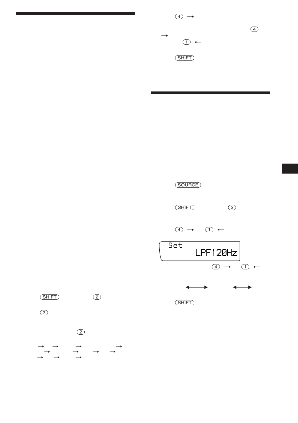 Changing the sound and display settings, Adjusting the frequency of the subwoofer(s), Lpf12‚hz | Sony XR-C850RDS User Manual | Page 15 / 140