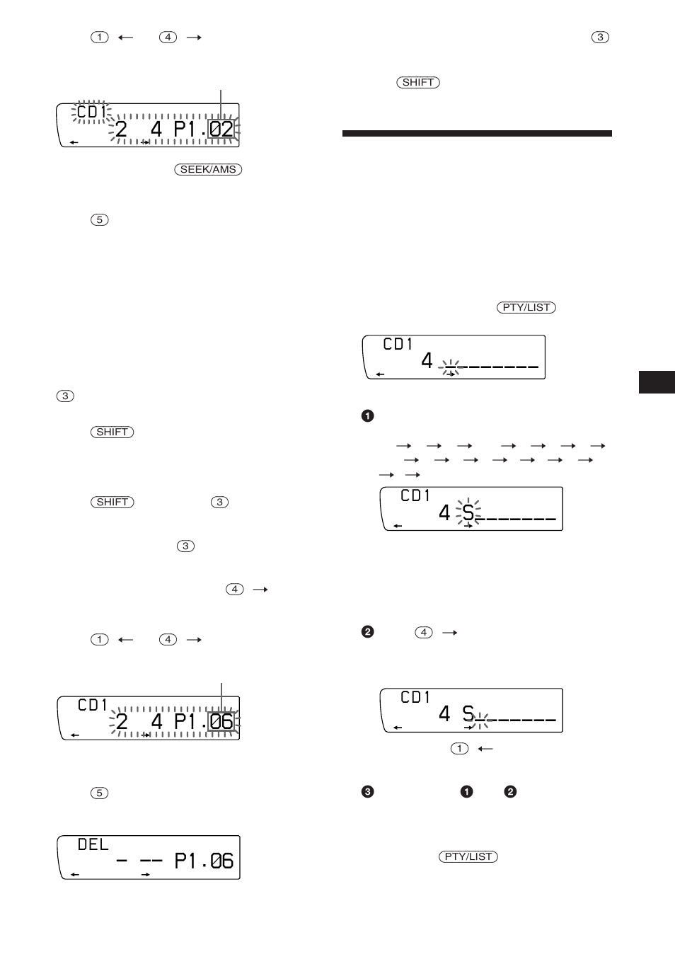 Labeling a cd, 2 4 p1.‚6, P1.‚6 | 2 4 p1.‚2, C d 1, D e l | Sony XR-C850RDS User Manual | Page 19 / 140