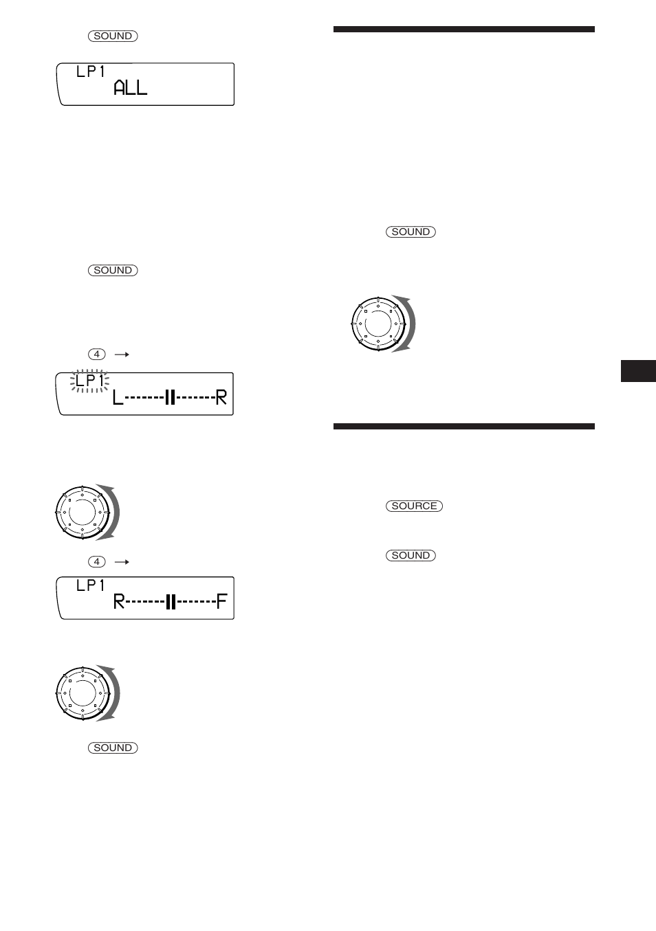 Adjusting the fader (fad), Adjusting the volume of the subwoofer(s) | Sony XR-C850RDS User Manual | Page 23 / 140