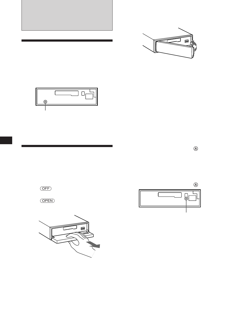 Procedimientos iniciales, Restauración de la unidad, Extracción del panel frontal | Sony XR-C850RDS User Manual | Page 36 / 140