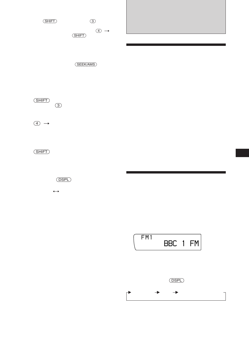 Descripción general de la función rds, Visualización del nombre de la emisora, Bbc 1 fm | Sony XR-C850RDS User Manual | Page 41 / 140