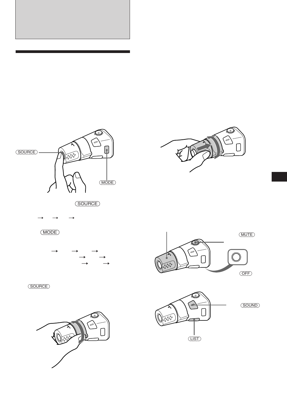 Otras funciones, Uso del mando a distancia giratorio | Sony XR-C850RDS User Manual | Page 47 / 140