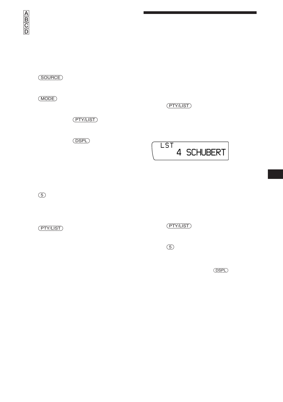 Localización de discos mediante el nombre, 4 schubert, L s t | Sony XR-C850RDS User Manual | Page 55 / 140