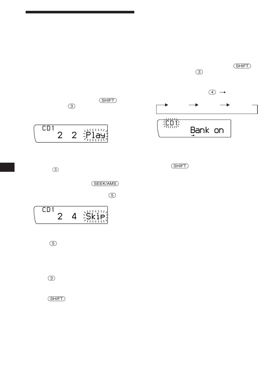 Bank on, 2 2 play, 2 4 skip | C d 1 | Sony XR-C850RDS User Manual | Page 56 / 140