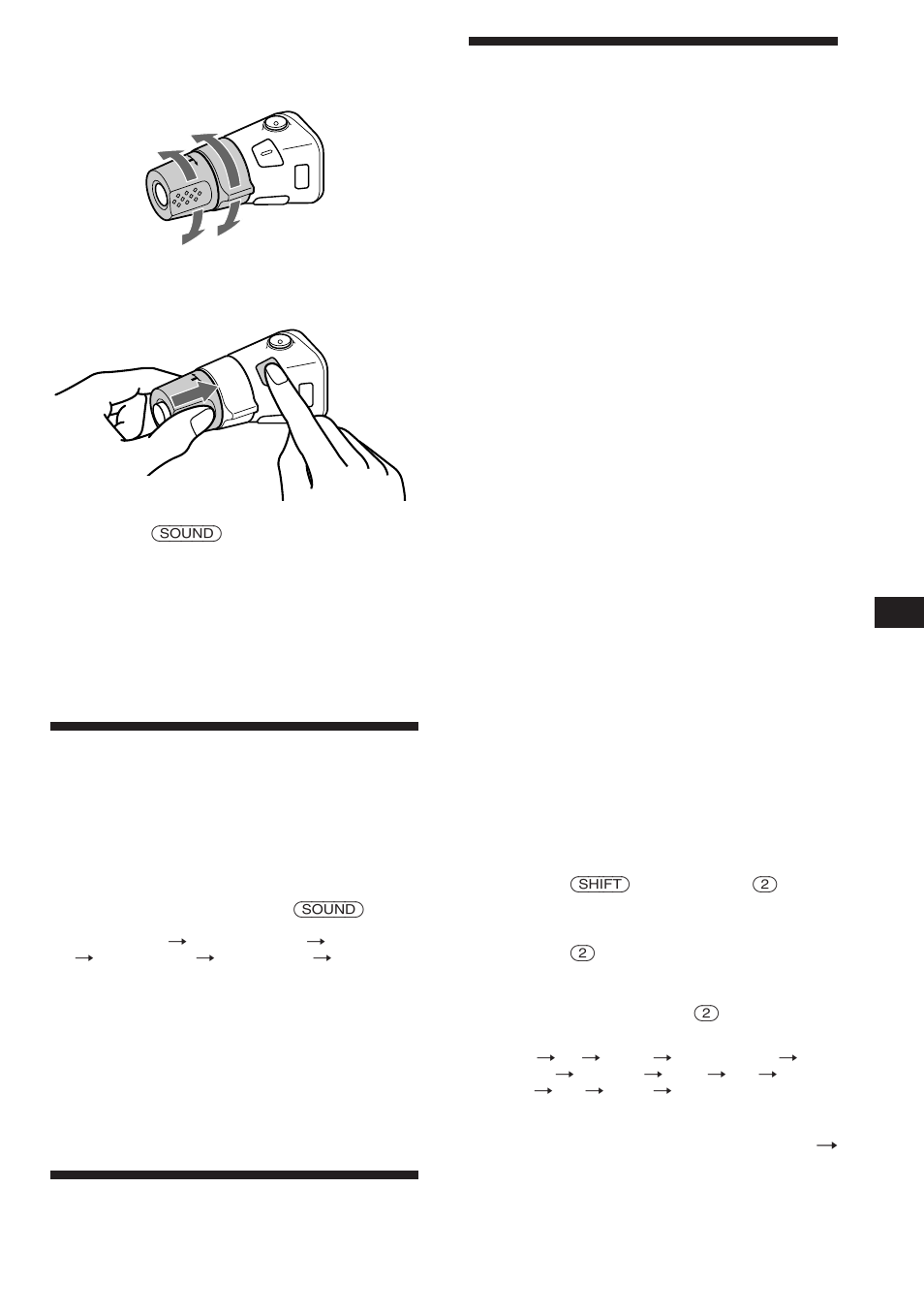 Ljudjustering, Snabbdämpa ljudet, Ändra inställningarna för ljud och teckenfönster | Sony XR-C850RDS User Manual | Page 83 / 140