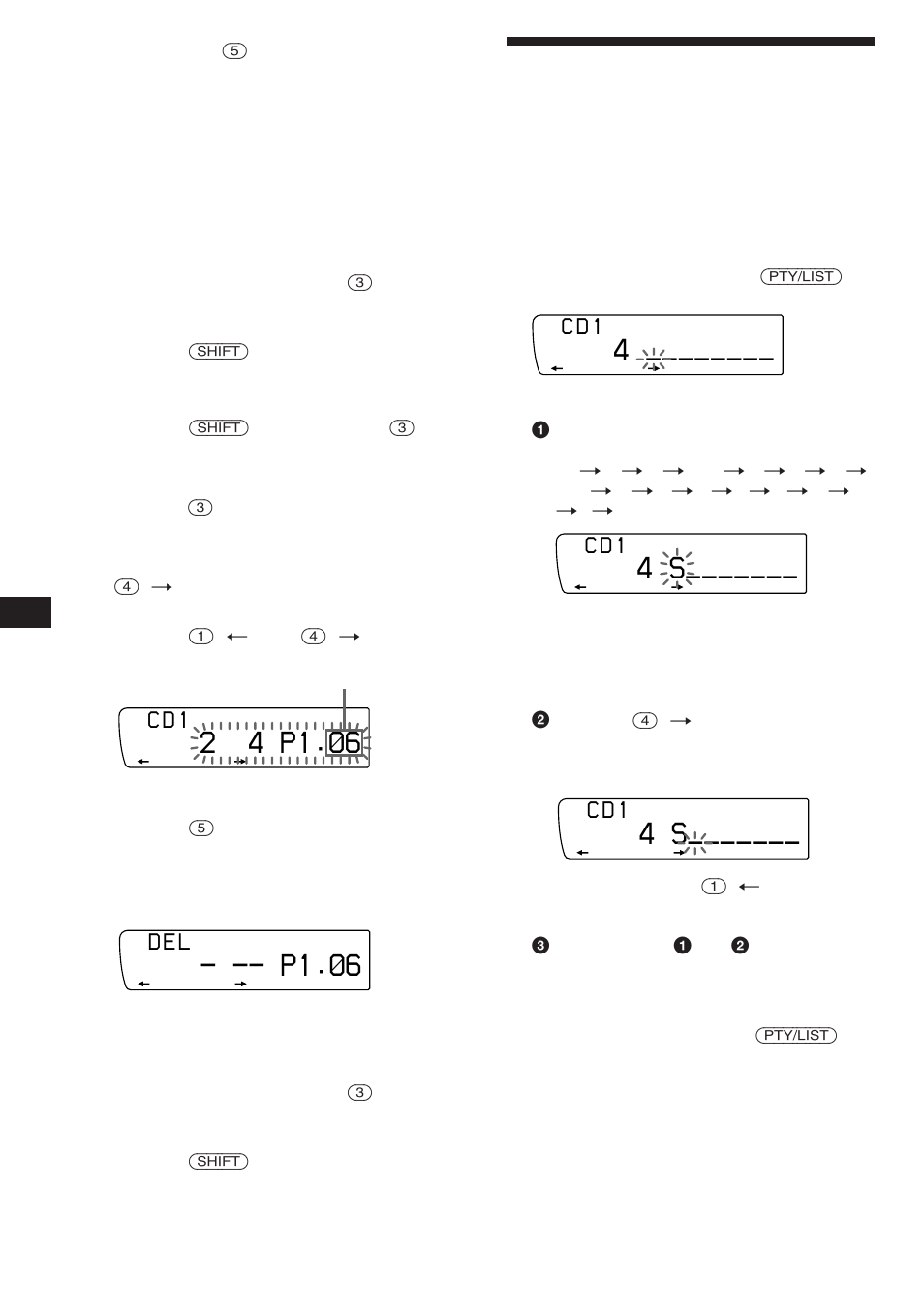 Namnge en cd, 2 4 p1.‚6, P1.‚6 | C d 1, D e l | Sony XR-C850RDS User Manual | Page 88 / 140