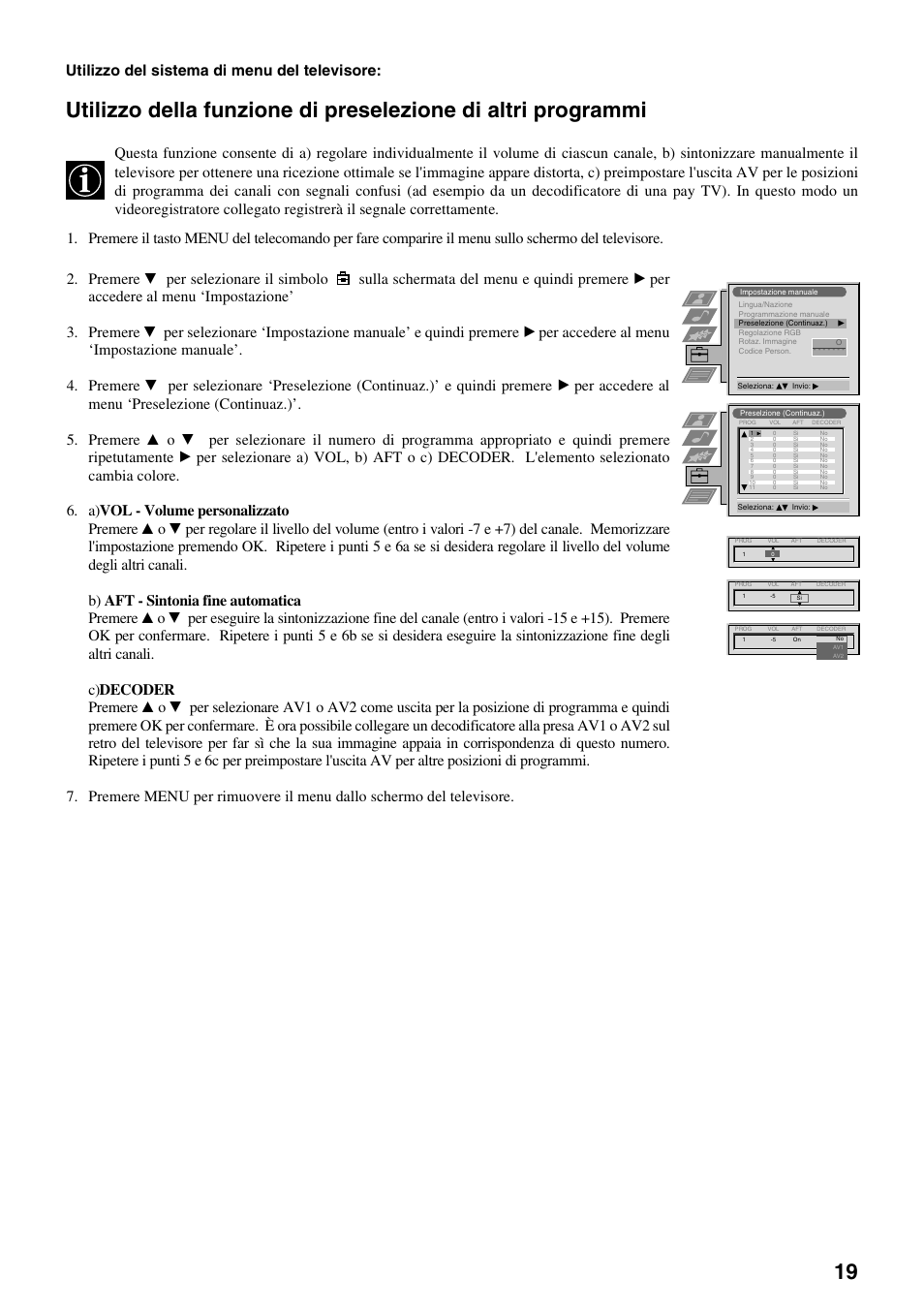 Utilizzo del sistema di menu del televisore | Sony FD Trinitron KV-32FX65 B User Manual | Page 103 / 140